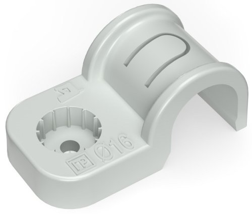 Крепёж-скоба Промрукав Д=16 под пистолет серый (уп. 50шт) картинка